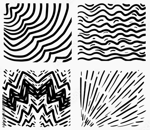 Cartoon Hatch Patterns Vector Set