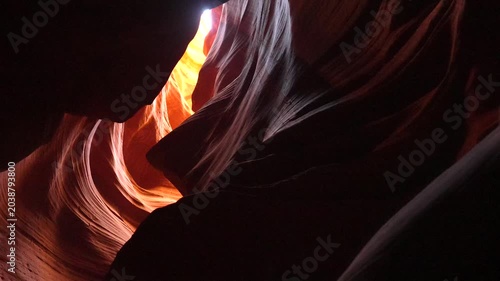 Stunning natural light illuminating the beautiful, wavy sandstone walls inside the famous antelope canyon, a breathtaking slot canyon located on navajo land in page, arizona, usa
