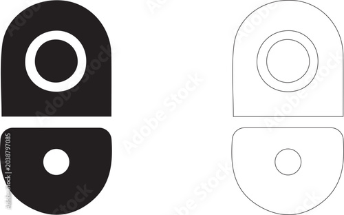 Schilderij op canvas Wall light switch vector icon, smart switcher symbol, control panel, toggle button, home automation and interior electrical hardware