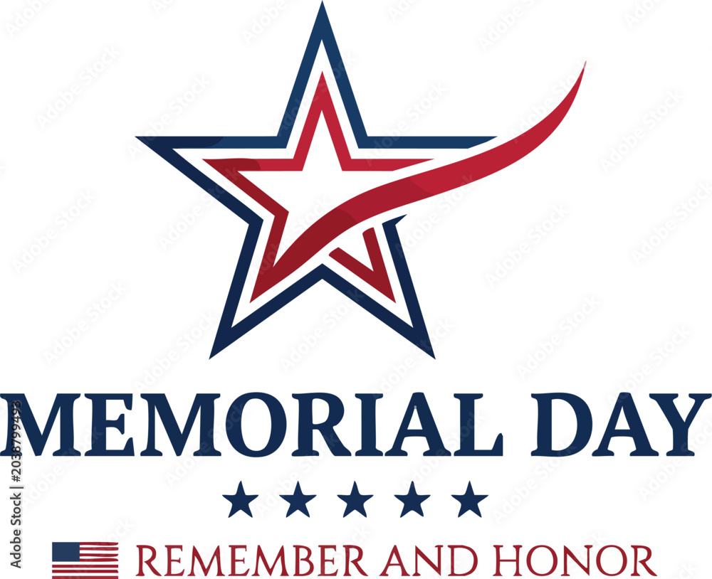 Fototapeta premium Tribute to Memorial Day, a United States holiday dedicated to honoring military personnel who died in service.