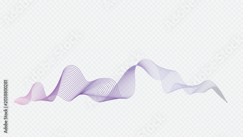 Violet abstract wave lines glowing background