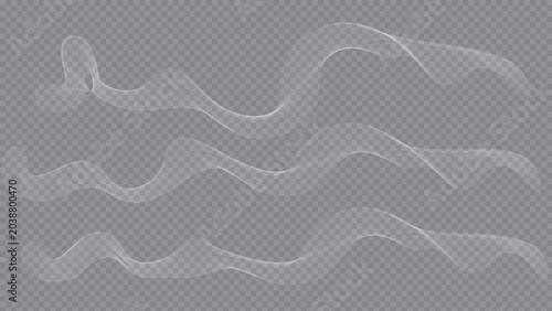 Abstract soft wave smoke effect transparent background