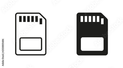 Fotografie Icons Representing SD Cards in Front View