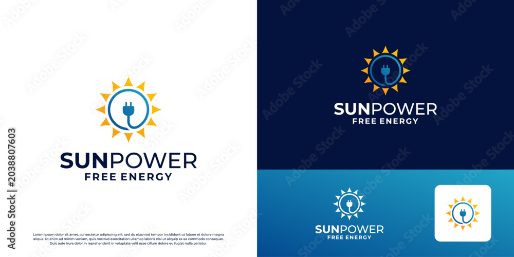 Obraz premium Free energy logo design. Solar panel logo template