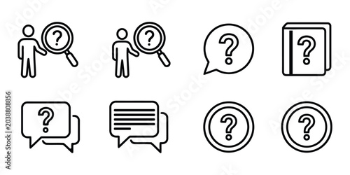 Photos Question mark icons for faq and information search