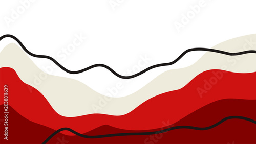 Obraz na płótnie Modern geometric background with bold scarlet and rich merlot flowing shapes