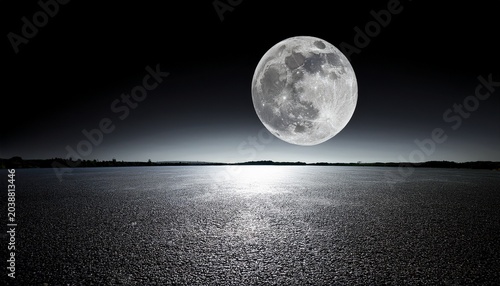 Full Moon Over Black