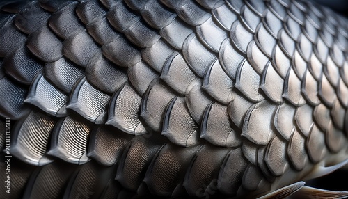 Close Up Of Fish Scales On Silver Fish