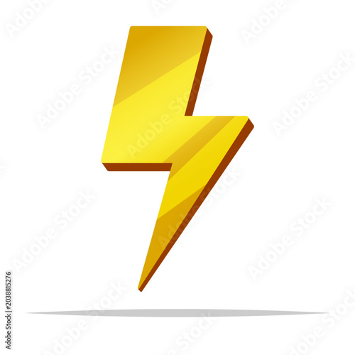 Foto Golden thunder vector isolated illustration
