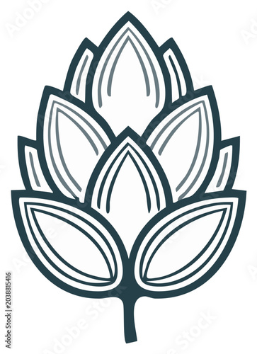 Stylized Hop Bud Illustration Graphic Design Element Vector Art