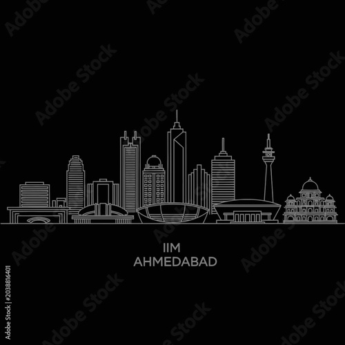 Ahmedabad Skyline Silhouette: Modern Architecture and Iconic Landmarks