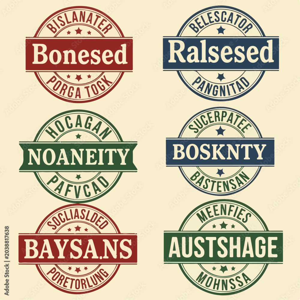 Obraz premium Classic cheese emblems designed with distressed monochrome seal appearance