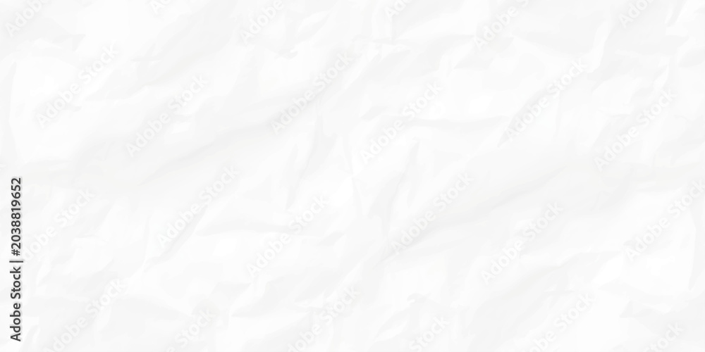 Fototapeta premium A crumpled white paper background shows subtle texture and shadows, creating a minimalist and clean surface for design or text.