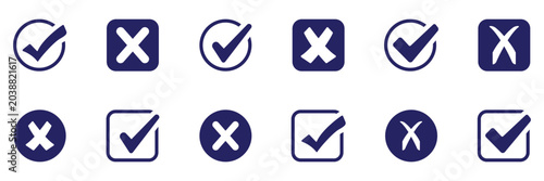 Konstfotografi Check tick mark icon set