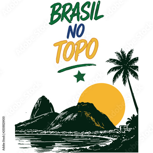 Canvas Print Arte Tipográfica Rumo ao Hexa Futebol Brasil