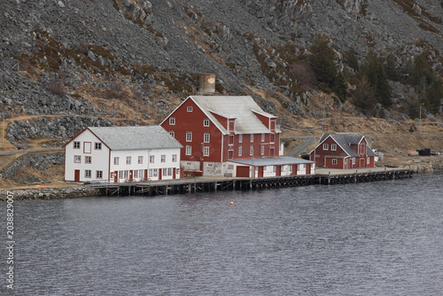 Part of fishing village Kjøllefjord seen from the coastal route