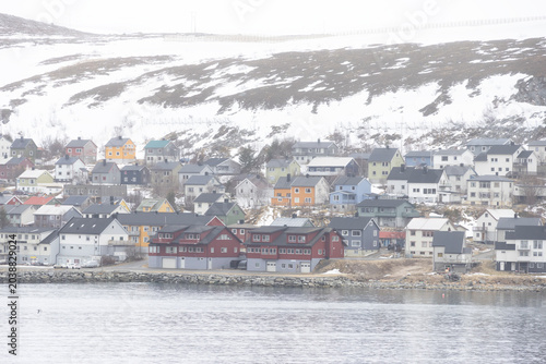 Part of fishing village Kjøllefjord seen from the coastal route
