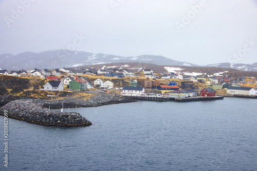 Part of fishing village Kjøllefjord seen from the coastal routete