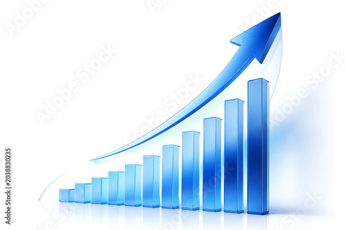 Modern Clean Upward Financial Growth Chart with Elegant Minimal Business Style on White Background
