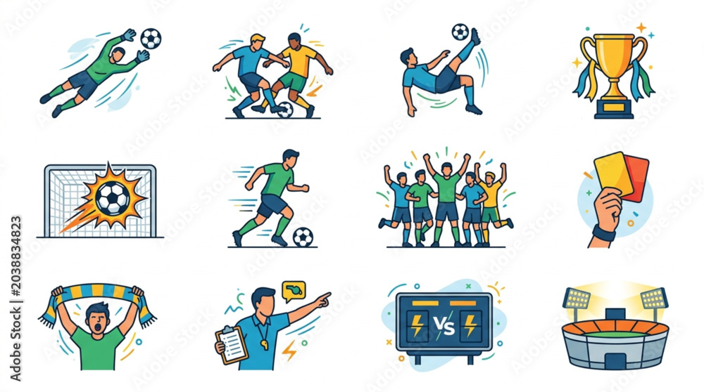 Fototapeta premium Soccer Football Game Elements Collection.