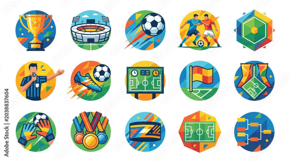 Fototapeta premium Soccer Football Icons Collection.