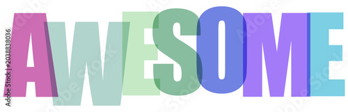 Foto Multicolored Awesome Text with Gradient Effect Isolated