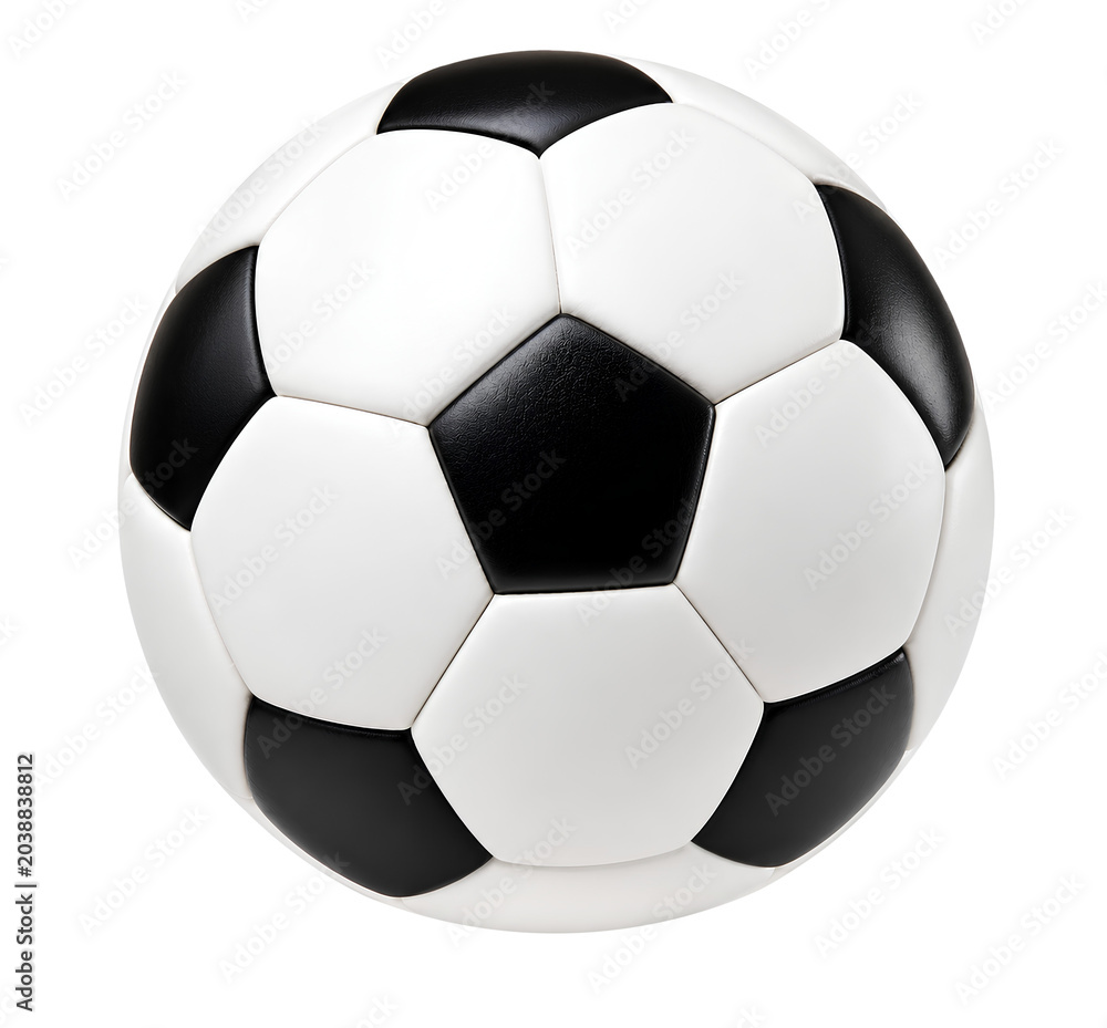Fototapeta premium Fußball isoliert auf transparentem Hintergrund, extrahiert, freigestellt, png Datei