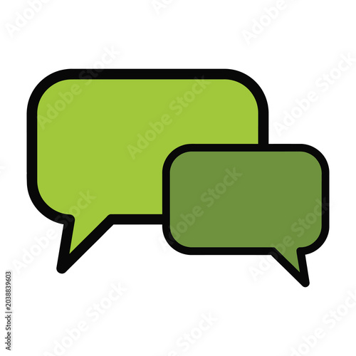 Green speech bubbles for comments or dialogue