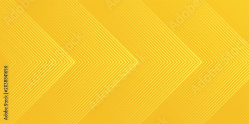 Abstract yellow gradient arrow shape overlay layer background with arrow pattern and shadow. Modern graphic element. Suit for poster, brochure, banner, business, cover, web, flyer. Vector illustration