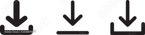 Simple flat download vector icon install symbol and Download Arrow Icon Set