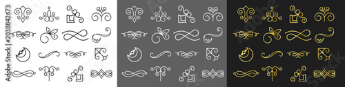 Valokuva Elegant decorative flourishes and ornamental elements in line art style