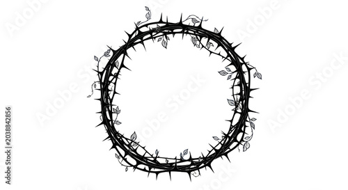 фотографія Crown of Thorns with Leaves, Symbol of Suffering and Sacrifice