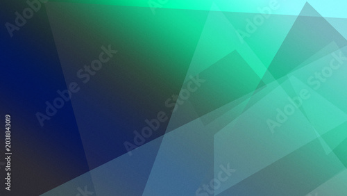 Schilderij op canvas Green and blue faceted polygon shapes form a sleek futuristic abstract background, offering a cool mood and plenty of room for branding text
