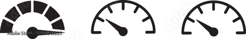 Photos Speedometer icons set gauge indicators velocity measurement symbols and Speedome