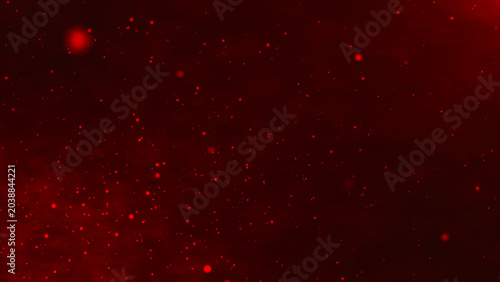Fotografie An illustration with a dark red background, filled with shimmering particles with blurred transitions