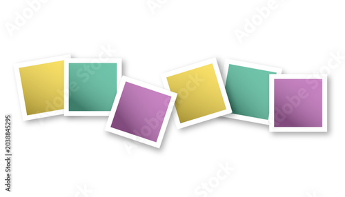 Photo frames collection. Vector blank square shape pictures for social media, web page, banner