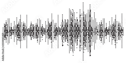 Foto Abstract Black Sound Waveform Visualization Graphic.