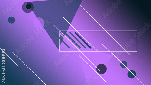 Bilde på lerret A neon purple abstract rectangle and streaking bars sit on a dark violet background with diagonal lines and dots, conveying bold futuristic energy