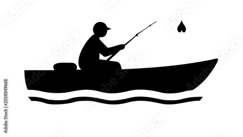Photos Silhouette of a fisherman in a boat