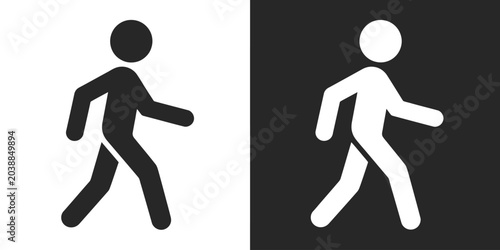 Obraz na plátně Walking human silhouette icon, man pedestrian motion symbol, fitness and activit