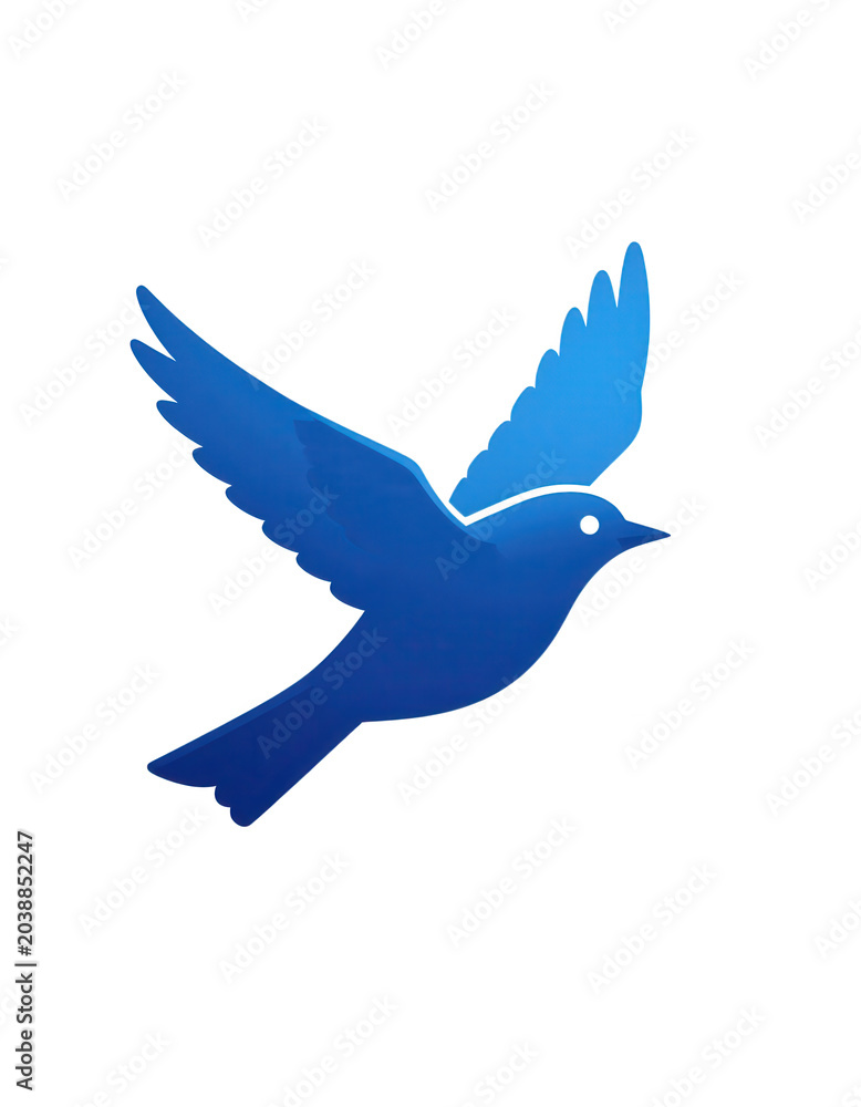 Obraz premium Blue Bird Flying in Midair Isolated Vector Illustration
