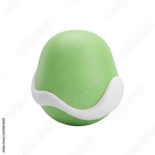 3D Render of a Green Sphere with White Band