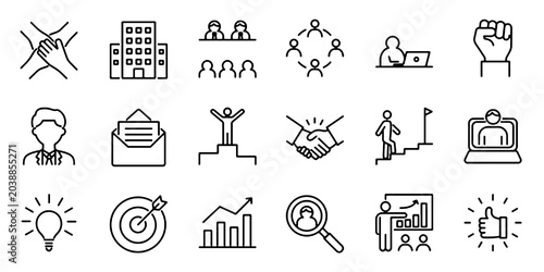 Tableau sur toile A set of icons related to business and office workers