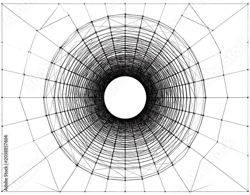 Abstract geometric tunnel.