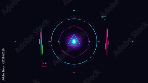 Futuristic Digital Energy Core Abstract Background Loop Animation.