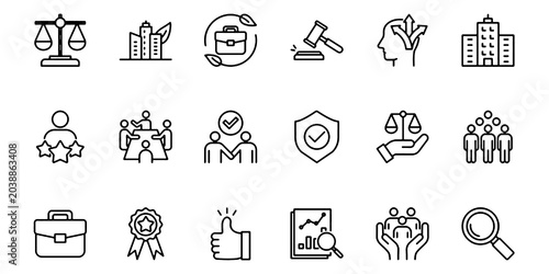 Foto Corporate Ethics and Compliance Line Icon Set