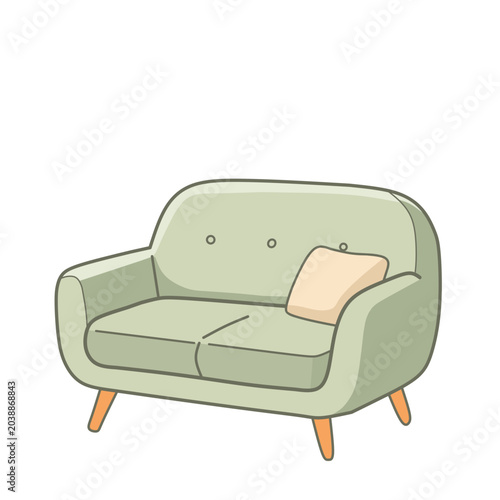Green Modern Sofa Illustration