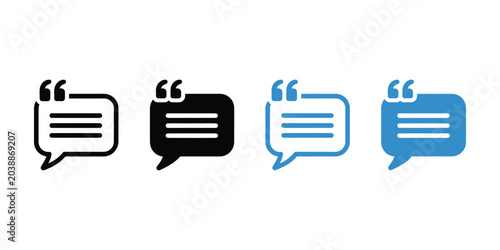 Canvas-taulu Quotation message multiple style icon set with chat box and quote symbols for me