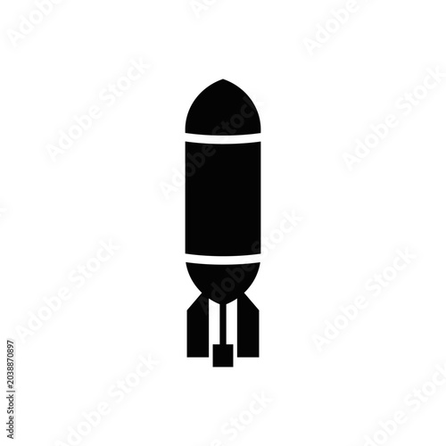 Military Missile silhouette vector on white background.

