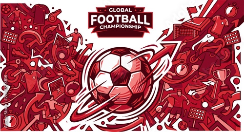 Tableau sur toile 2026 Football Championship Soccer Tournament Promotional Graphic